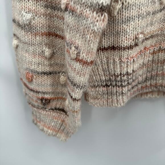 LOFT NWT Mock Neck Bobble Ivory Brown Sweater // S - Picture 7 of 9